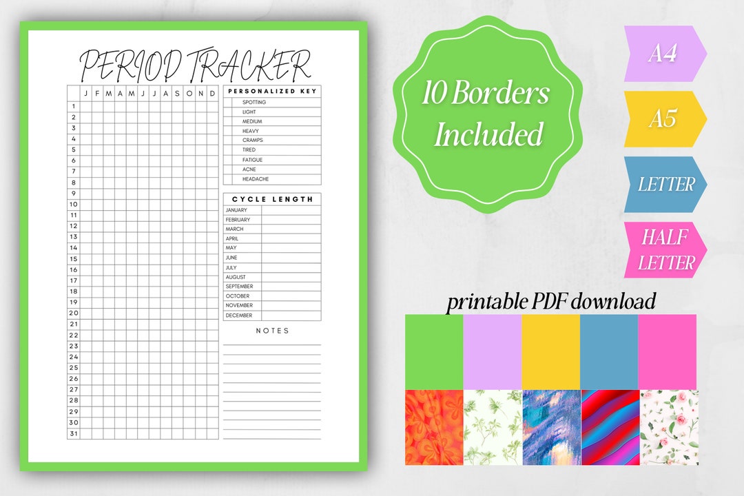 Period Tracker Notes Period Tracker // Period Journal, Menstrual Tracker, Period Calendar ...