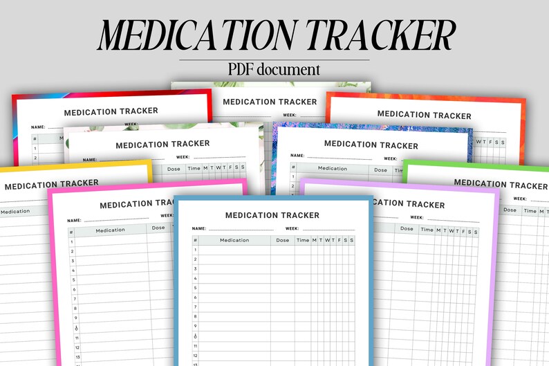 File Header Medication Medication Tracker // Medication Log, Medicine Tracker, Medical Tracker ...