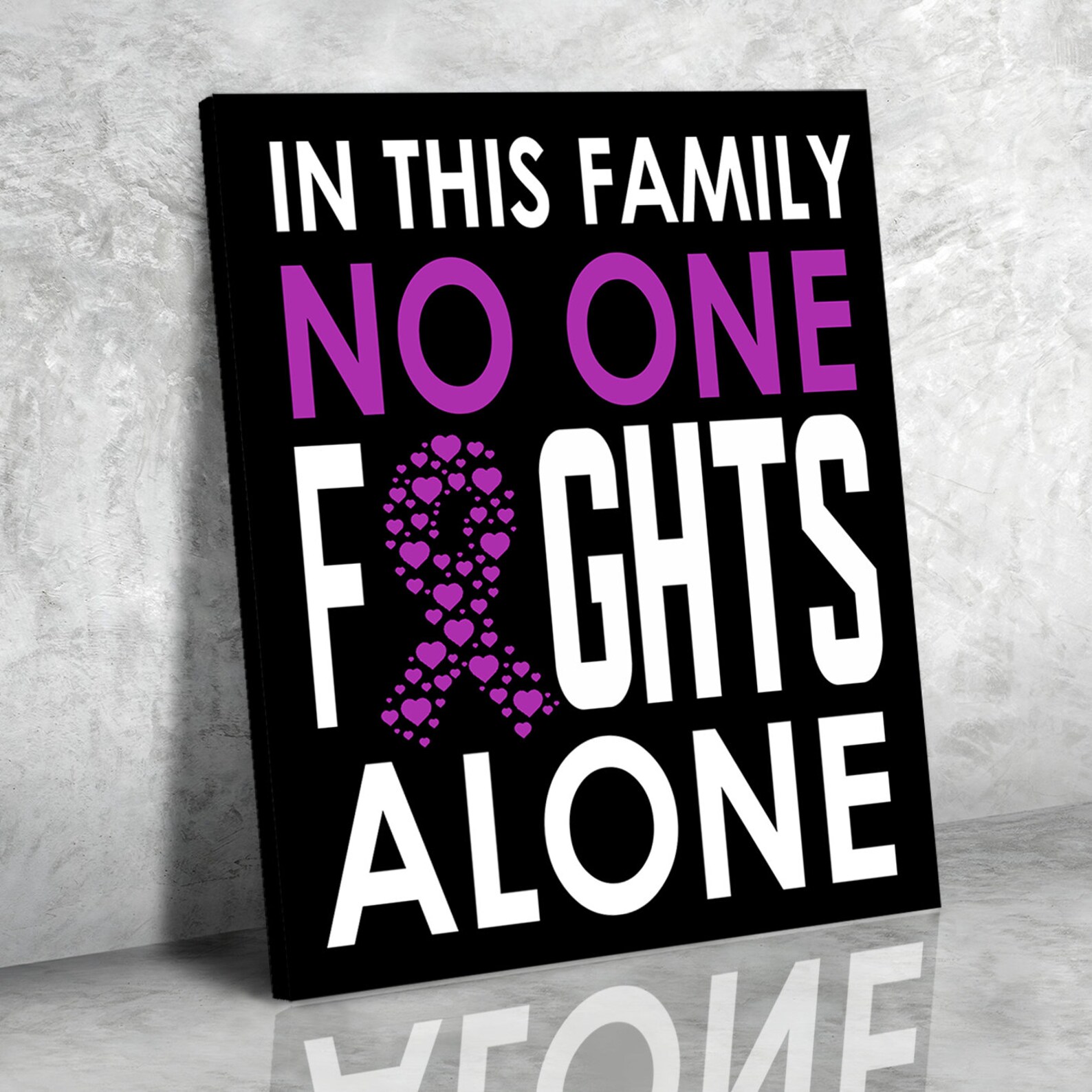 No One Fights Alone Premium Matte Canvas Motivational | Etsy