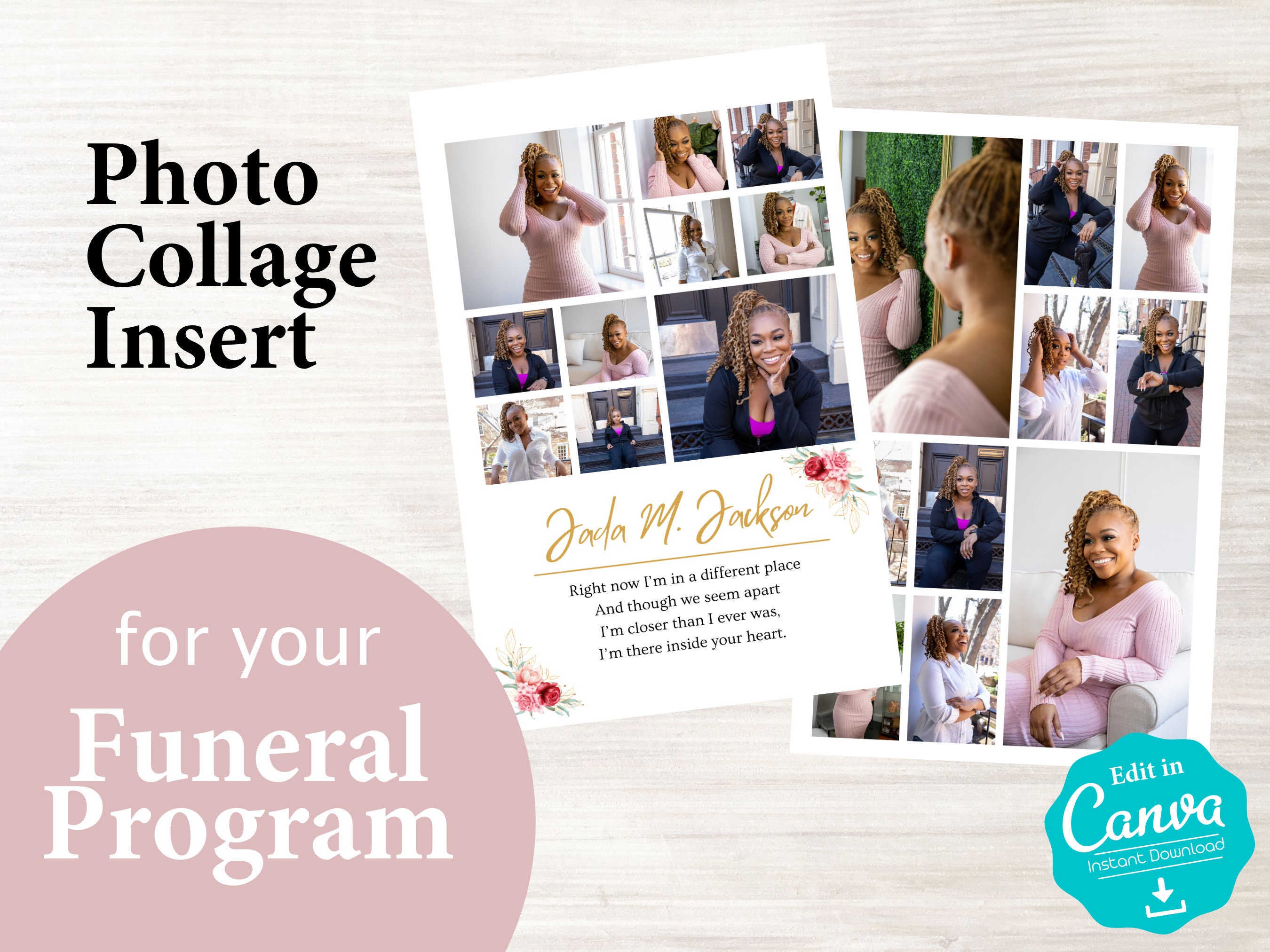 Photo Collage Insert for Your Funeral Program Template Obituary Photo Collage Insert for Your Funeral Program Template Obituary