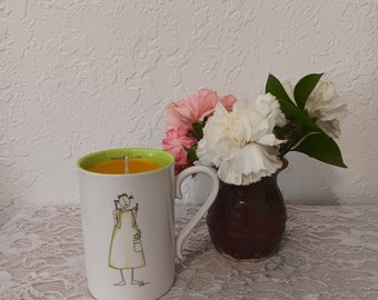 Beeswax teacup candle (Cucumber scented)