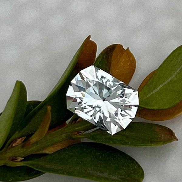 Natural Rectangle Goshenite Loose Gemstone, White Beryl Faceted Gemstone, Colorless Beryl for Ring or Pendant