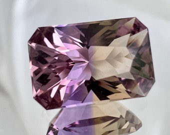 Faceted Rectangular Ametrine, Loose Gemstone Ametrine, Brilliant.