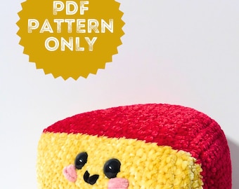 Easy to follow crochet pattern | Handmade Jumbo Gouda cheese plushie | Amigurumi food pattern