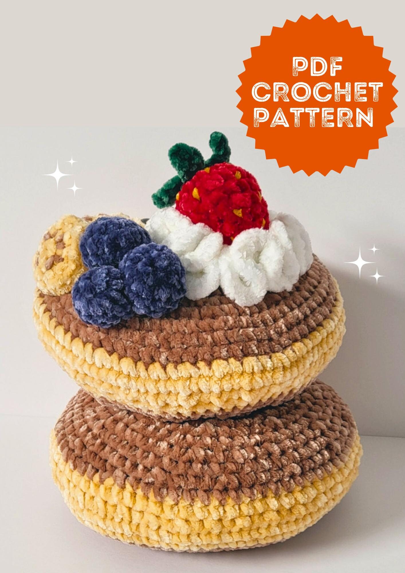 Jumbo Pancake Stack throw pillow | Step-by-Step Crochet Pattern for Beginners | Instant download crochet pattern | Quick & Easy DIY Project