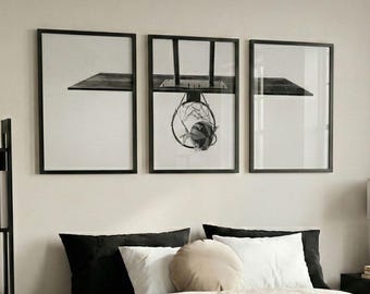 3 Piece Basketball Wall Art | Teen Boy Wall Art | Teen Boy Room Decor | Teenage Boy Gifts | Kids Desk Decor