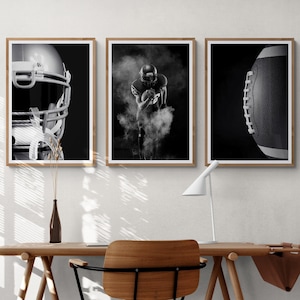 Teen Boy Room Decor, Best Boyfriend Gift, 3 Piece Football Wall Art, Kids Desk Decor, Teen Boy Wall Art, Teenage Boy Gifts, Football Print