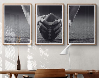3 Piece Football Wall Art, Teen Boy Wall Art, Teen Boy Room Decor, Teenage Boy Gifts, Football Print, Kids Desk Decor, Football Art