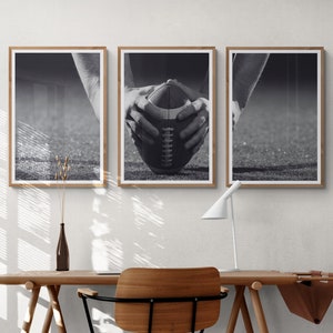 3 Piece Football Wall Art, Teen Boy Wall Art, Teen Boy Room Decor, Teenage Boy Gifts, Football Print, Kids Desk Decor, Football Art