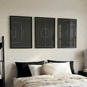 3 Piece Football Wall Art | Teen Boy Room Decor | Teenage Boy Gifts | Digital Download image 1