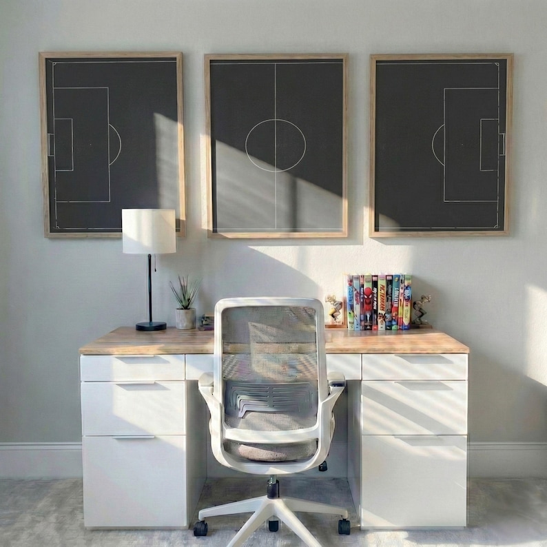 3 Piece Football Wall Art | Teen Boy Room Decor | Teenage Boy Gifts | Digital Download image 2