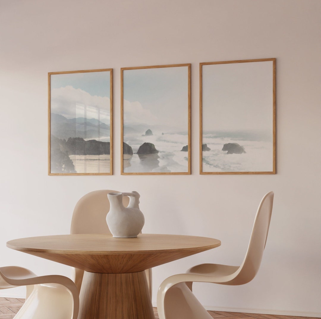 3 Piece Wall Art Studio Mcgee Inspired Coastal Wall Decor Etsy