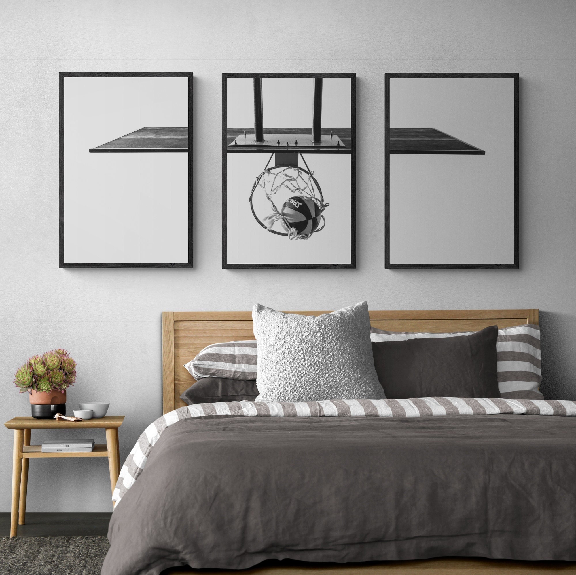 3 Piece Basketball Wall Art Teen Boy Wall Art Teen Boy Room Etsy