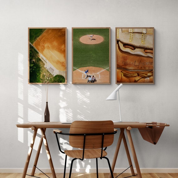 3 Piece Baseball Wall Art, Teen Boy Room Decor, Baseball Wall Decor, Teenage Boy Gifts, Baseball Print, Kids Desk Decor