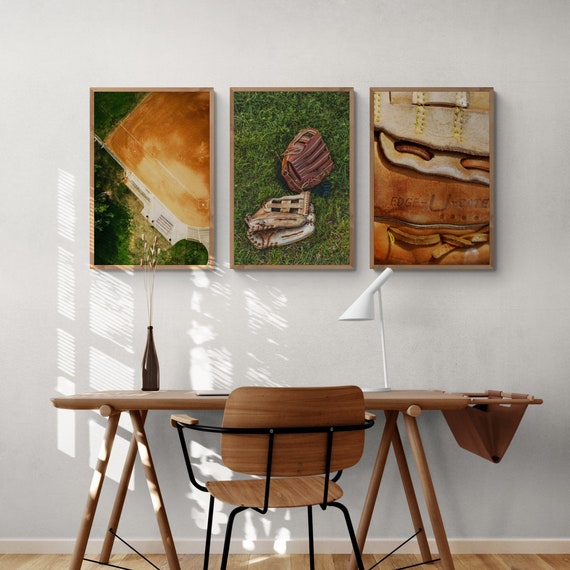 3 Piece Baseball Wall Art, Teen Boy Wall Art, Teen Boy Room Decor, Teenage Boy Gifts, Baseball Print, Kids Desk Decor, Teen Boy Gifts