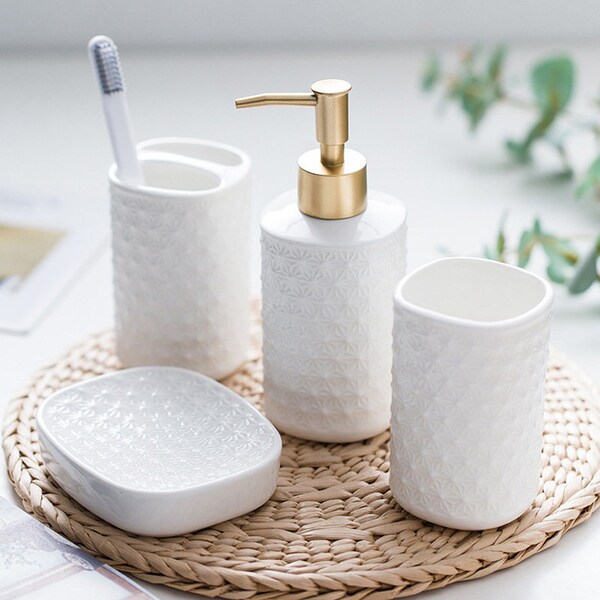 Ceramic Bathroom Accessories Etsy