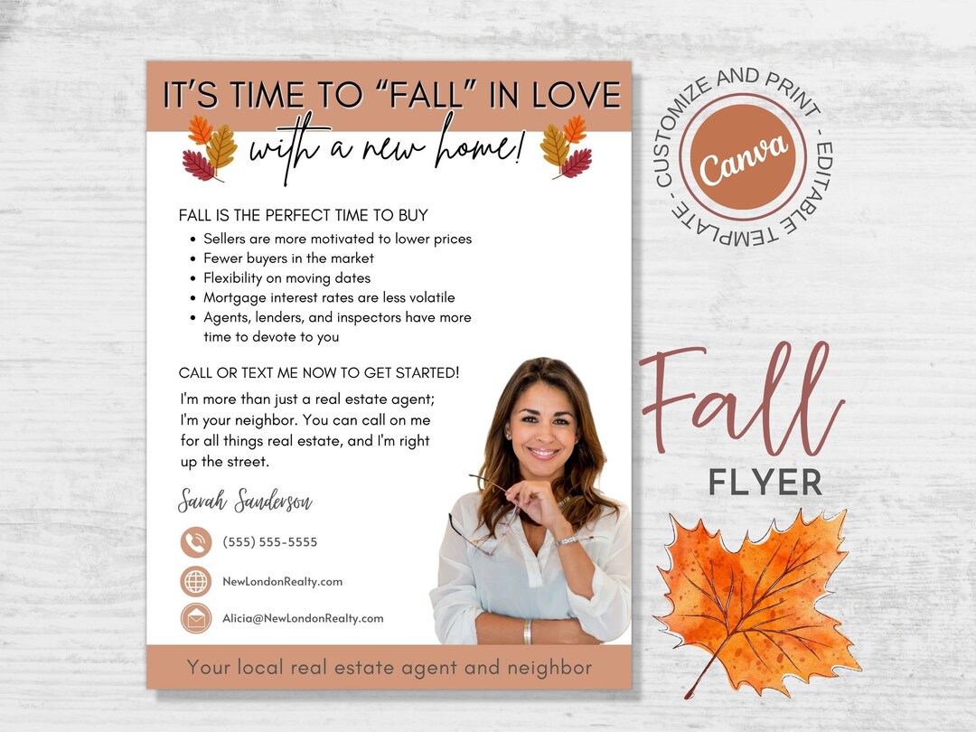Fall Real Estate Marketing Real Estate Flyer Canva Real Estate Template
