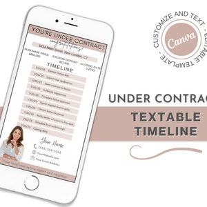 Textable Real Estate Under Contract Timeline Template Real Estate Closing  Real Estate Marketing Realtor Canva Real Estate Templates
