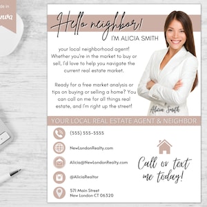 Flyer Vorlage: Hello Neighbor, Canva Editable (Digitaler Download)