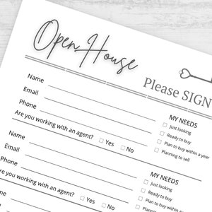 Printable Open House Sign-In Sheet: Real Estate Agent Template (PDF)