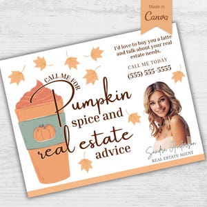 Autunno Marketing immobiliare Agricoltura Cartolina Modificabile Canva Immobiliare Ciao Vicino Marketing Post Card Template Mailing immobiliari