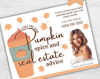 Fall Real Estate Marketing Farming Postcard Editable Canva Real Estate Hello Neighbor Marketing Post Card Template Real Estate Mailers