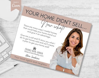 Real Estate Postcard Template: Expired Listing, Hello Neighbor (Canva Editable)