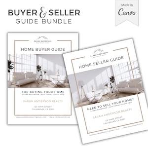 Real Estate Marketing Bundle: Home Buyer & Seller Guide - Canva Template (Digital Download)