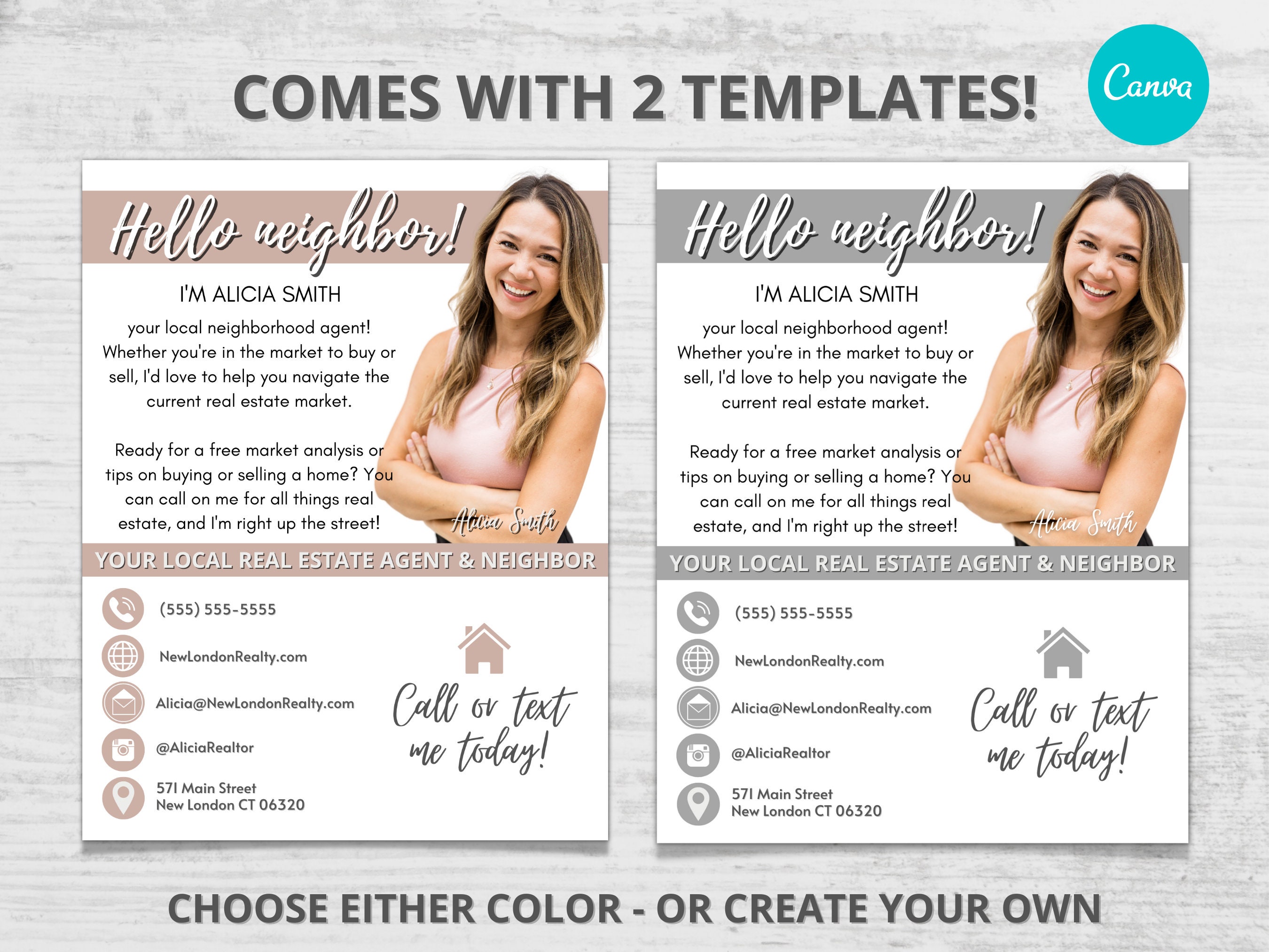 Hello Neighbor Real Estate Flyer Template: Canva Printable (digital ...