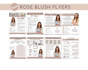 Real Estate Flyer Bundle: Realtor Marketing Templates (Canva Editable, Digital Download)