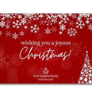 Canva Real Estate Christmas Card Template: Realtor Holiday Marketing (Digital Download)