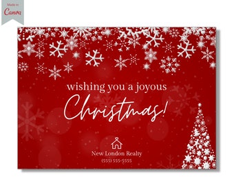 Canva Real Estate Christmas Card Template, Realtor Christmas Marketing, Real Estate Holiday Card, Realtor Christmas, Real Estate Christmas