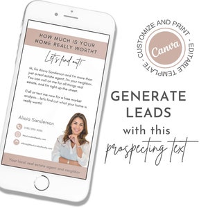 Realtor Prospecting Letter: Real Estate Lead Generator Canva Template (Digital Download)