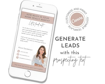 Realtor Prospecting Letter: Real Estate Lead Generator Canva Template (Digital Download)