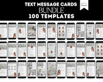 Lot de cartes textuelles pour l&#39;immobilier : modèles de cartes de visite numériques (Canva)