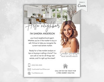 Real Estate Hello Neighbor Flyer Template: Lead Generation (Digital Download)