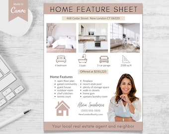 Real Estate Open House Flyer Template: Canva Editable Realtor Marketing (Digital Download)