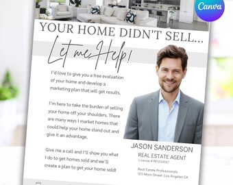 Marketing imobiliário: anúncio expirado, carta de venda direta (FSBO), modelos de marketing imobiliário no Canva para impressão, folheto informativo "Olá, vizinho" sobre como atrair novos moradores.
