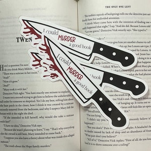 I could murder a good book, bookmark, thriller book lover, true crime junkie bookmark