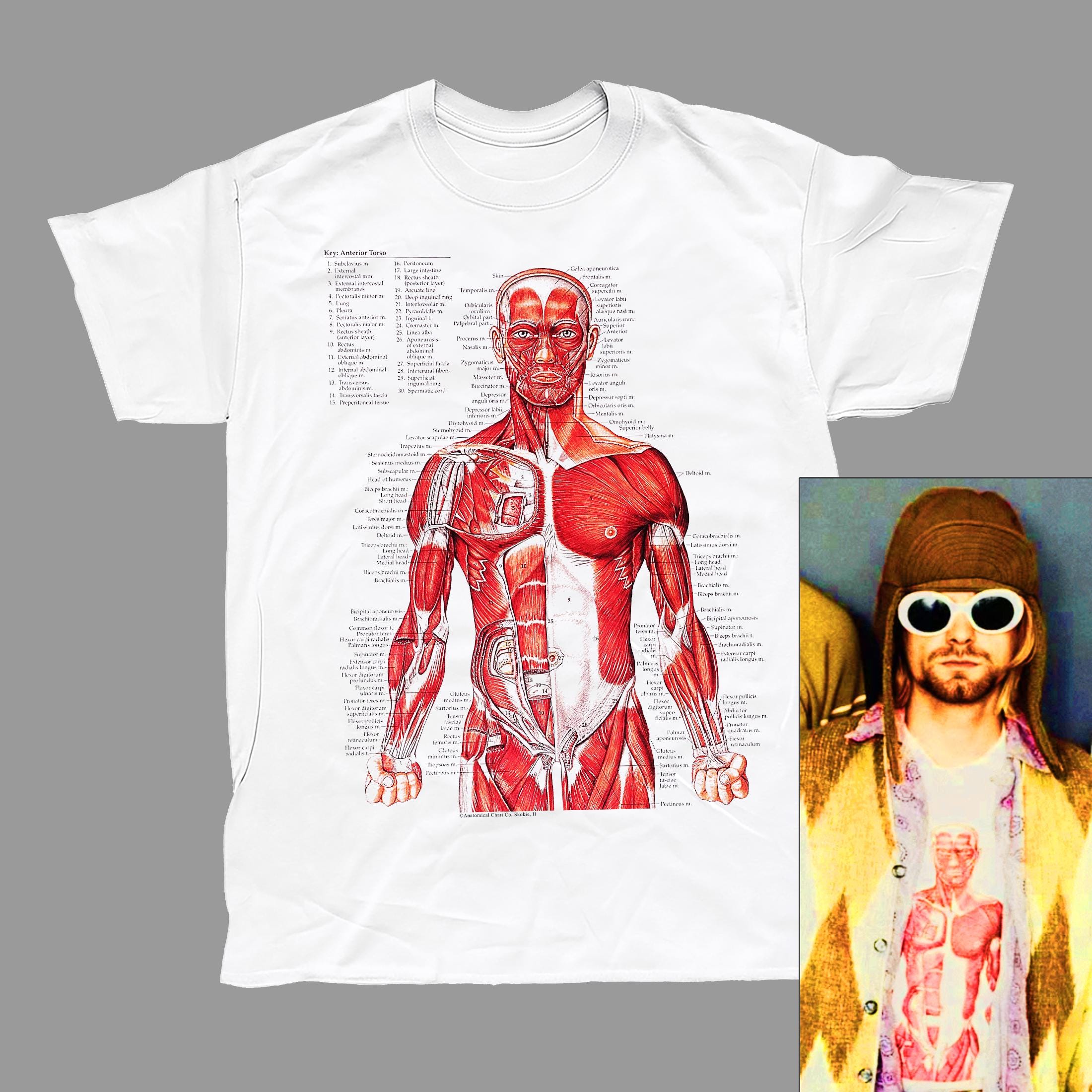 Anatomical Chart T-shirt (worn by Kurt Cobain) - Etsy