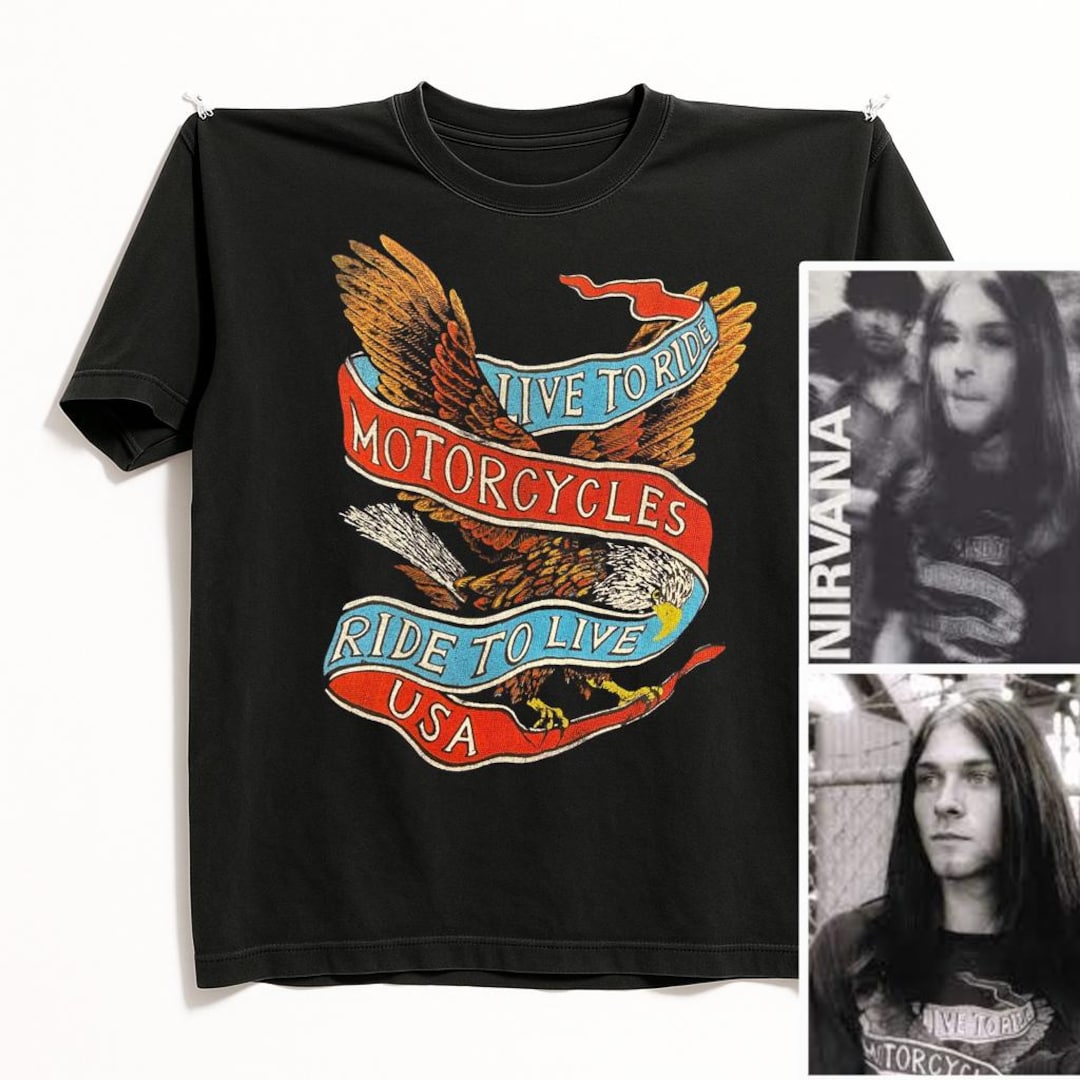 Live to Ride T-shirt (worn by Kurt Cobain) - Etsy