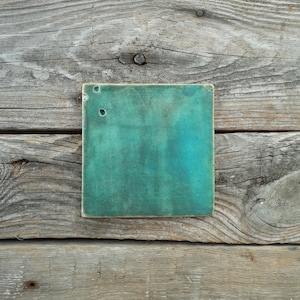 Garden wall art tile, Single decor ceramic tile on the wall, Ceramic turquoise mediterranean tile, Tile for bathroom wall decor