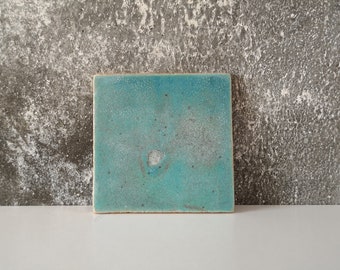 Handmade fireplace tile, Bathroom wall art ceramic tile, Single ceramic home decor tile, Handmade square ceramic wall art decor