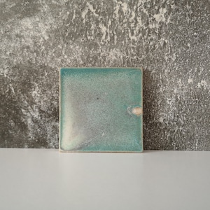 Handmade shower decor tile, Bathroom wall art ceramic tile, Single ceramic decorative tile on the wall, Handmade square ceramic wall art
