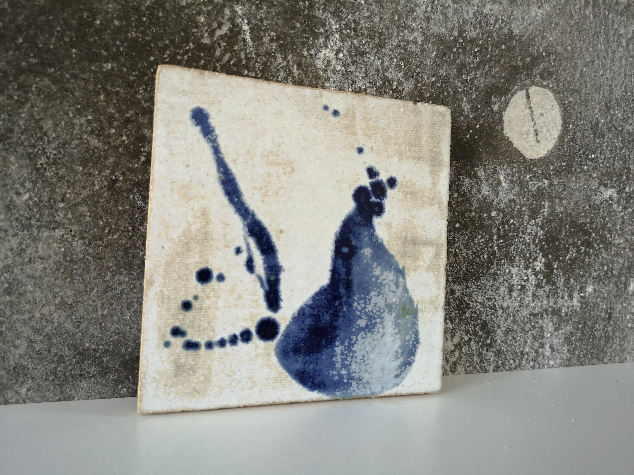 Japanese Style Wall Decor Tiles Handmade White and Cobalt Etsy UK