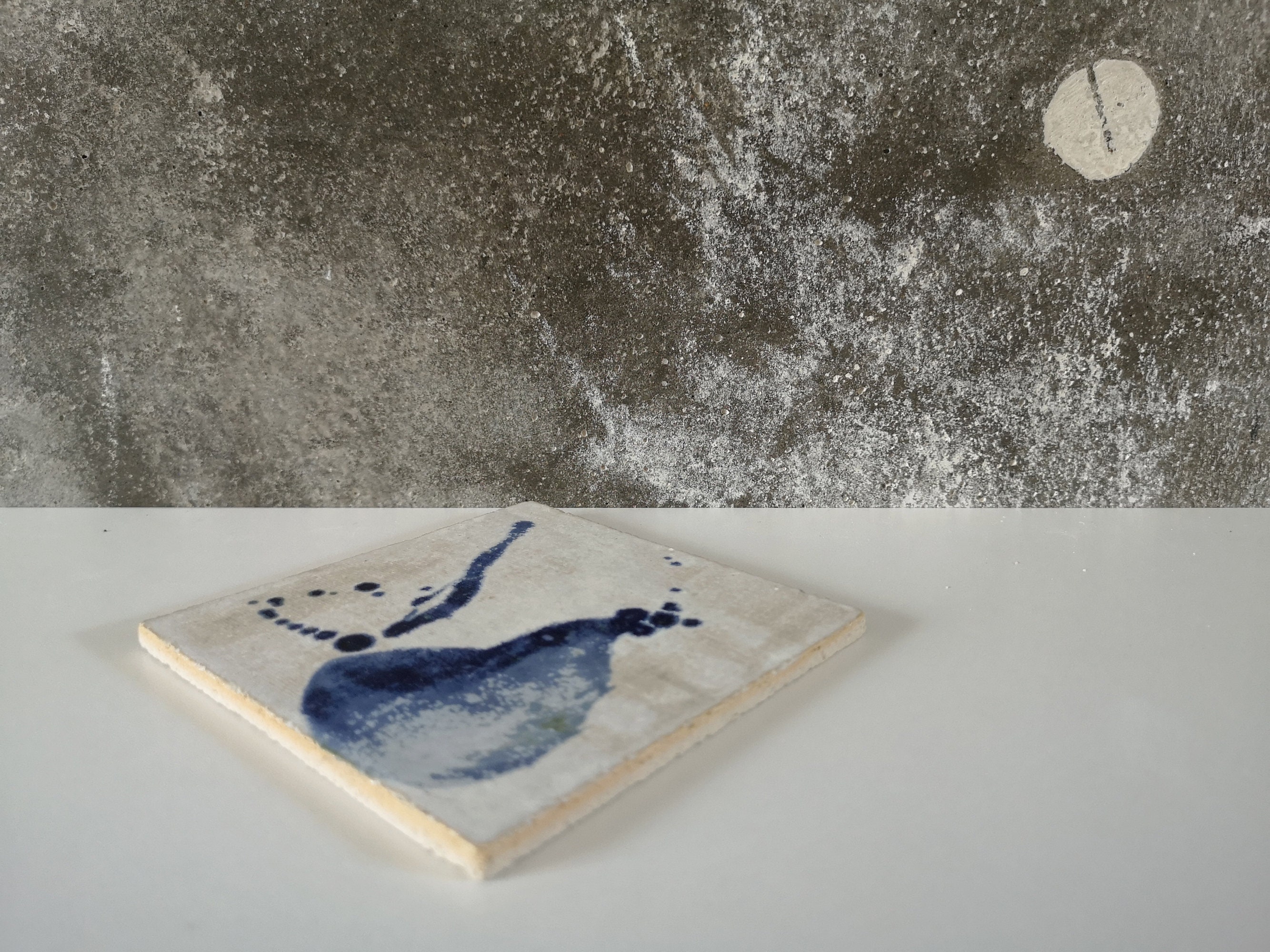 Japanese Style Wall Decor Tiles Handmade White and Cobalt Etsy UK