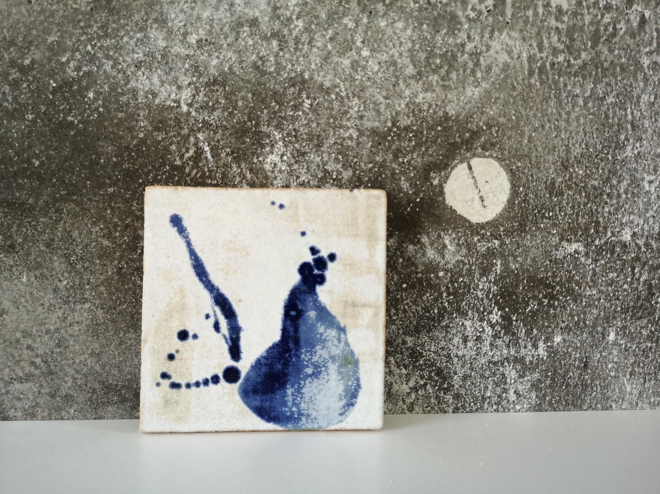 Japanese Style Wall Decor Tiles Handmade White and Cobalt Etsy UK