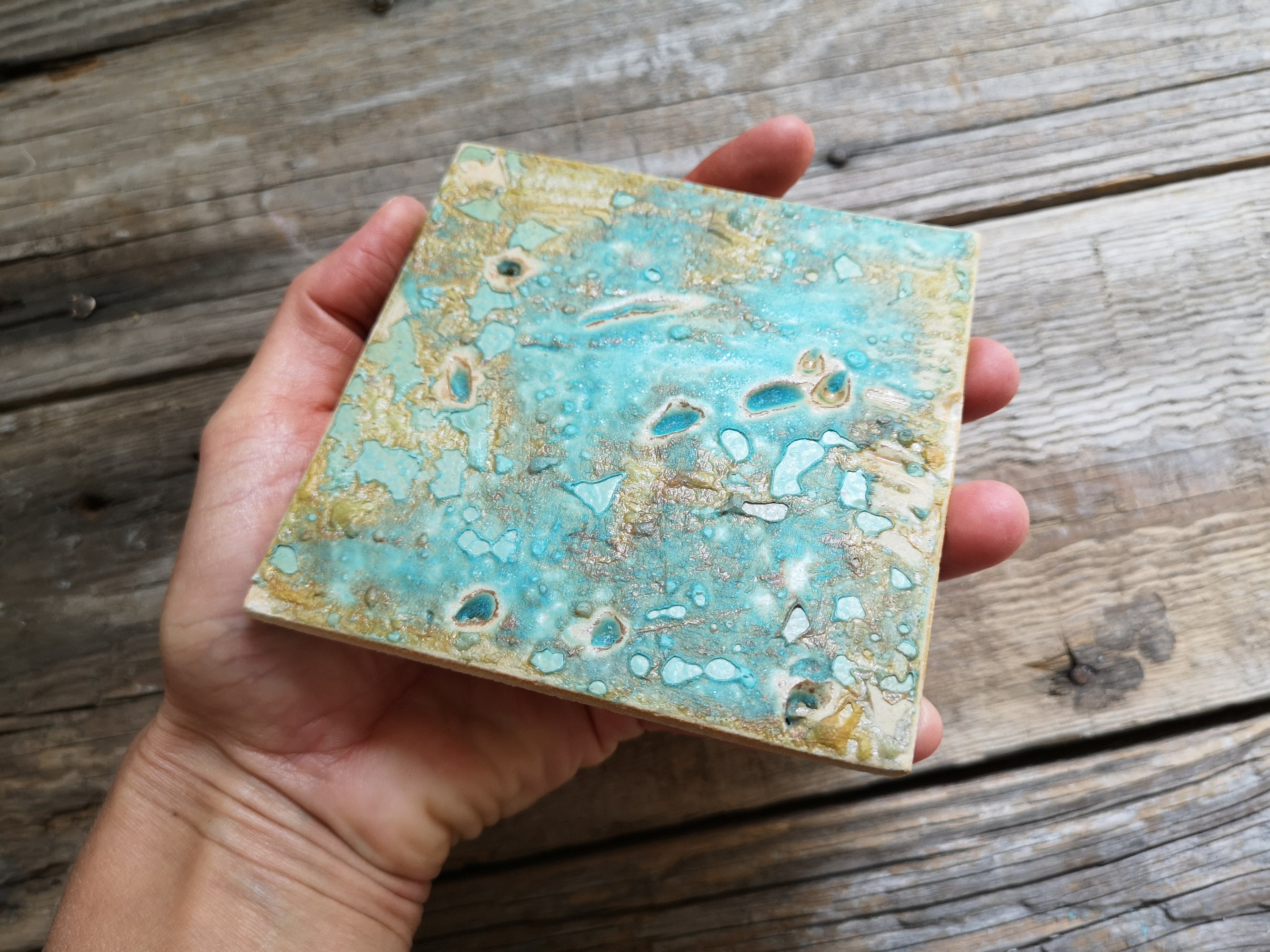 Handmade Ceramic Home Decor, 4x4 Tile, New Apartment Warming Gift ...