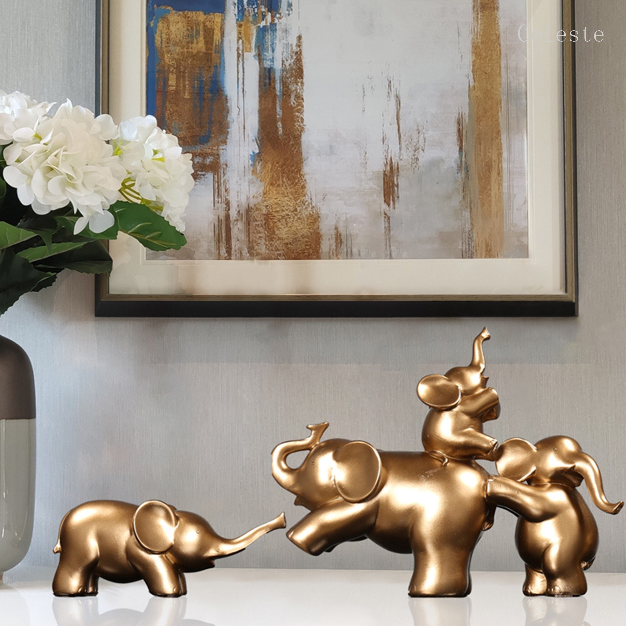 Elephant Decoration Decoration Living Room TV Small Etsy