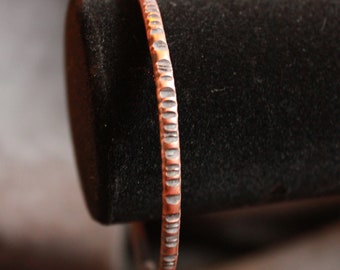 Rustic Hammered Copper Bangle